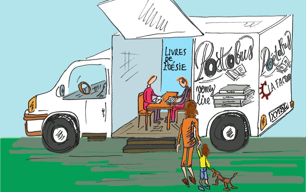 Dessin représentant un véhicule aménagé avec une cabine sonore